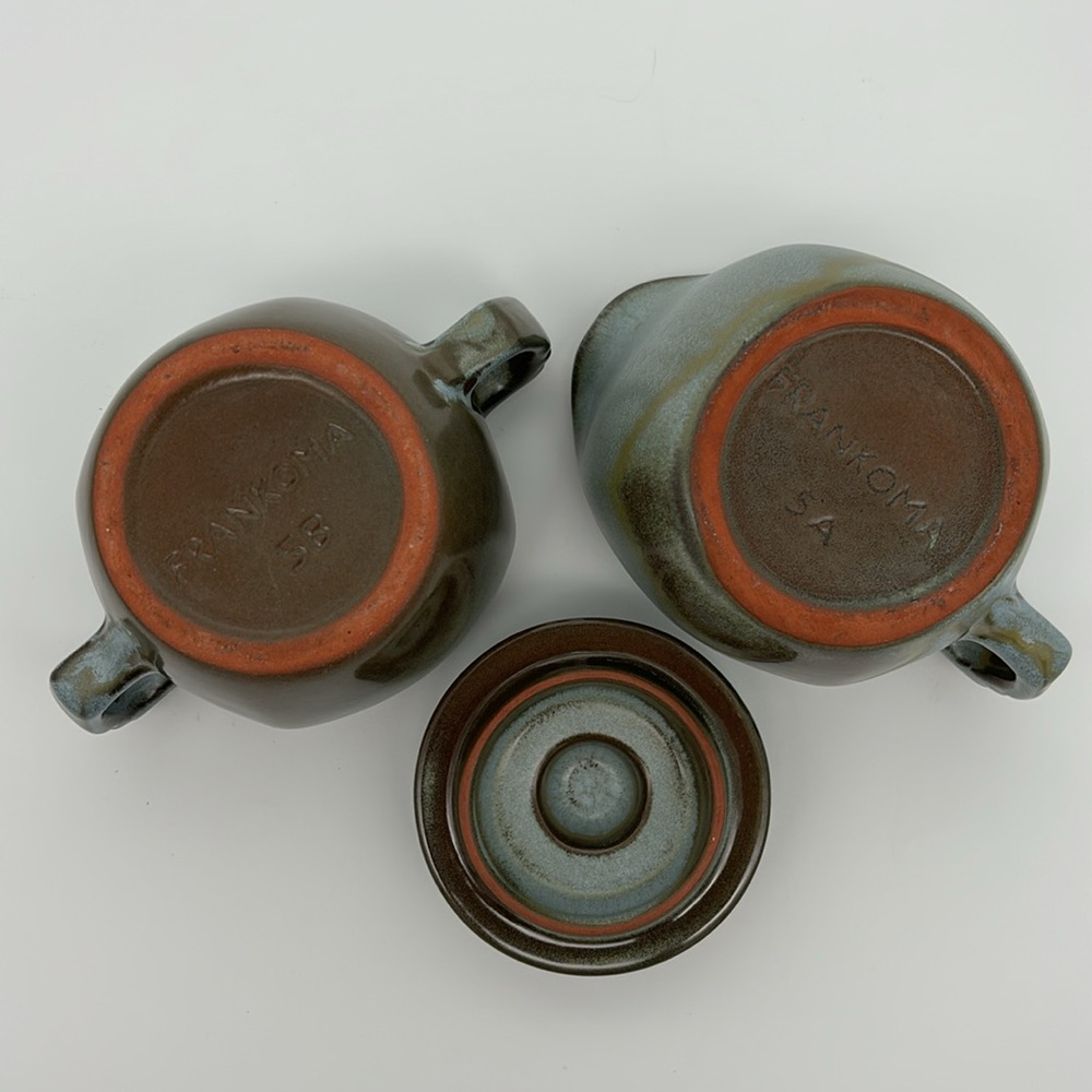 Vintage Frankoma Plainsman Woodland Moss Creamer and Sugar Bowl - Picture 5 of 7